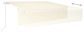 Toldo retrátil automático com estore 6x3 m cor creme