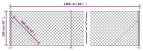 Cerca de arame com flange 1x25 m antracite