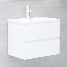 Armário de lavatório 60x38,5x45 cm contraplacado branco