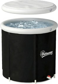 Outsunny Banheira de Gelo 280 L Insuflável Portátil para Recuperação de Atletas com Tampa e Bomba Ø78x71 cm | Aosom Portugal