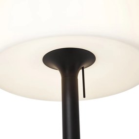 Candeeiro de Pé Moderno para Exterior Preto com Abajur Branco IP44 - Mississippi Moderno