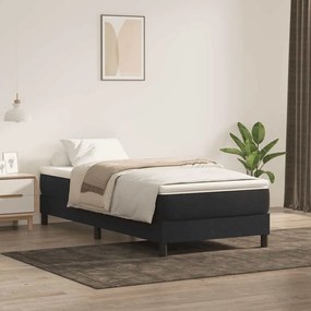 vidaXL Cama com molas/colchão 80x220 cm veludo preto