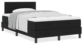 Cama Box com Colchão Preta 120x190 cm Tecido
