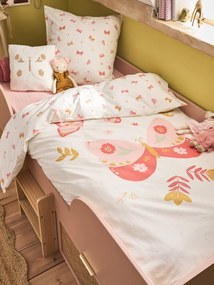 Conjunto de capa de edredão e fronha Envolée com algodão reciclado, para criança estampado rosa