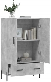 Aparador alto 69,5x31x115 cm derivados de madeira cinza-cimento