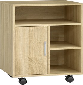 HOMCOM Armário de Escritório para Impressora Multifuncional com Prateleiras e Amplo Espaço de Armazenamento 60x50x65,5 cm Madeira | Aosom Portugal