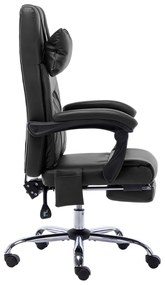 Cadeira de escritório c/ função massagem couro artificial preto