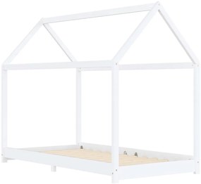 Estrutura de cama para crianças 90x200 cm pinho maciço branco