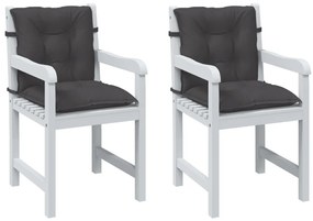 vidaXL Almofadões lombares p/ cadeiras 2pcs mesclado tecido antracite