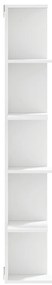 Estante parede p/ canto 36,5x36,5x140 cm deriv. madeira branco