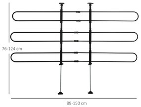 PawHut Grade de Segurança Carro para Cães Ajustável 150x9x76-124 cm Gr