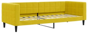 Sofá-cama com colchão 80x200 cm veludo amarelo