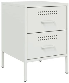 Mesas de cabeceira 2 pcs 36x39x50,5 cm aço branco