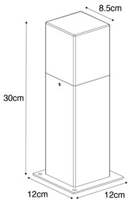 Candeeiro de pé moderno para exterior cinzento 30 cm IP44 - Dinamarca Moderno