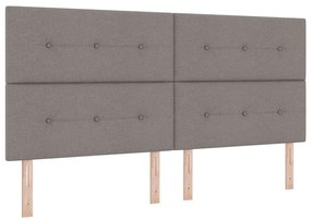 Cabeceira Estofada com Botões Taupe 200 cm
