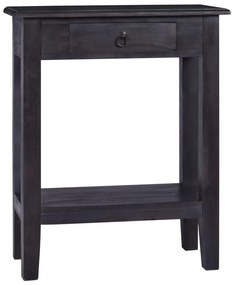 vidaXL Mesa consola c/ gaveta 60x30x75cm madeira de mogno maciça preto