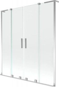 Mexen Velar L Duo paravento de banheira de dois painéis deslizantes 140 x 150 cm, transparente, cromado - 896-140-003-02-01
