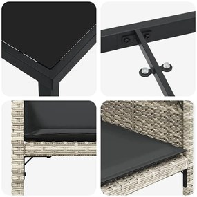 Conjunto de Jantar de Jardim com 5 peças da , Almofadas Cinza Claro, R