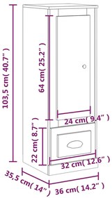 Aparador alto 36x35,5x103,5 cm derivados madeira cinza sonoma
