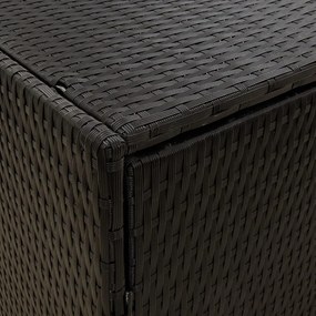 Armário de arrumação p/ jardim 59x40x180 cm vime PE preto