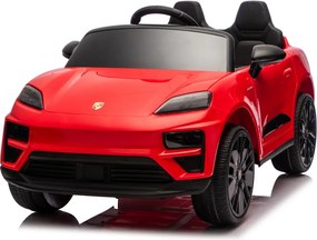 Carro elétrico para Crianças 2 a 6 anos 12V 4x4 Porsche Macan, Rodas de espuma EVA, Controle remoto Vermelho