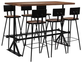 vidaXL Conjunto de bar 7 pcs madeira recuperada maciça