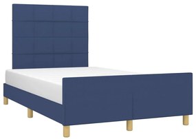Estrutura de cama sem colchão 120x190 cm tecido azul