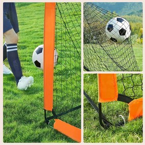 Conjunto de 2 balizas de futebol com acessórios de treino 120 x 91 x 91 cm para crianças laranja