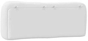 Almofadão de cabeceira 140 cm couro artificial branco