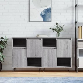 vidaXL Aparadores 2 pcs derivados de madeira cinzento sonoma