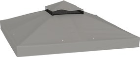 Outsunny Lona para gazebo 3 x 3 m lona de reposição para gazebo com 2 níveis proteção UPF30+ orifícios de drenagem cinza | Aosom Portugal
