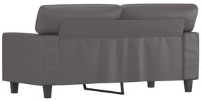 Sofá de 2 lugares 120 cm couro artificial cinza