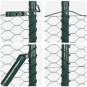 Cerca Hexagonal vidaXL Verde 0.8x25 m Aço