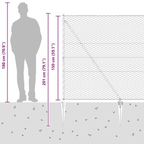 Cerca Hexagonal vidaXL Cinza 1,5x50 m Aço
