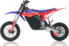 Mini moto elétrica para crianças velocidade até 45 km/h aprox. Warrior Kids SX-E2 1000W 12/10" Azul/Vermelha