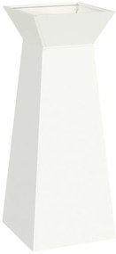 Pilar de Jardim com Vaso Branco 40x40x100 cm em Metal.