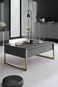 Conjunto de Mobiliário de Sala Luxe – Antracite e Dourado – Console 16