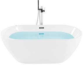 Banheira autónoma com hidromassagem e LEDs em acrílico branco 170 cm NEVIS III Beliani