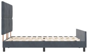 Estrutura de Cama em Cinza Escuro, 160x200 cm, Veludo