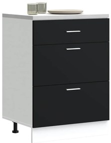 vidaXL Armário base de cozinha “Lyon” preto madeira engenheirada