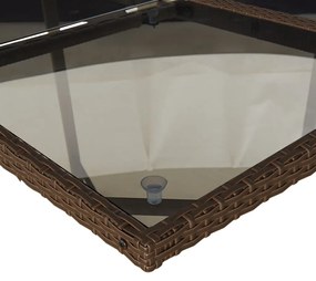 17 pcs conjunto jantar p/ jardim c/ almofadões vime PE castanho