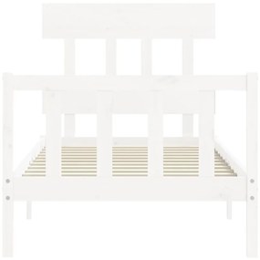 Cama sem colchão 90x200 cm madeira de pinho maciça branco