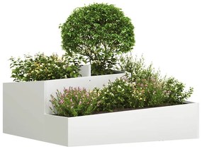 Vasos &amp; Plantadores Branco Plástico Médio Inserções Decorativas