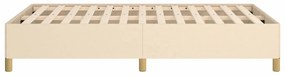 Estrutura de cama sem colchão 120x190 cm tecido creme