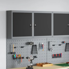 Armário de Ferramentas Parede vidaXL Preto 50x20x55 cm Aço