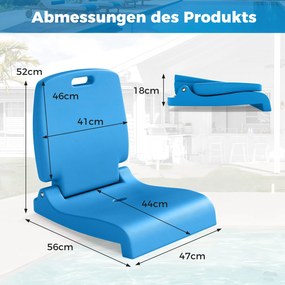 Cadeira dobrável portátil para exterior, piscina azul