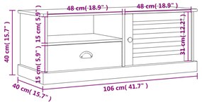 Móvel de TV Salamanca de 106 cm em Madeira Maciça - Branco - Design Rú