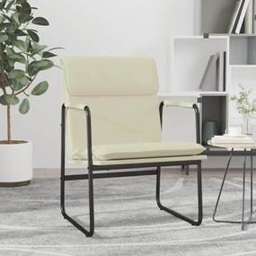 Cadeira lounge 55x64x80 cm couro artificial cor creme