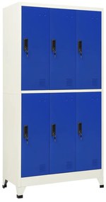 Cacifo aço 90x45x180 cm cinzento e azul