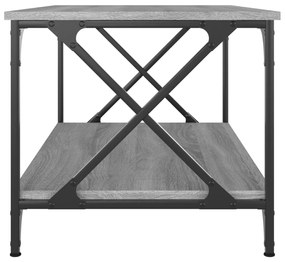 Mesa de centro 80x50x45 cm derivados madeira/ferro cinza sonoma